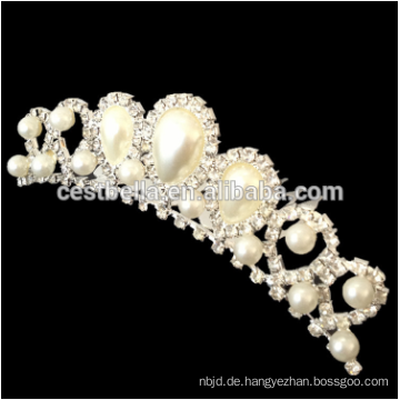 Elegante funkelnde Kristall Braut Hochzeit Crown Dekorative Tiaras mit Haarkamm